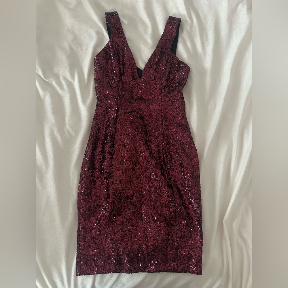 Dress the Population Purple Sequined Mini Dress